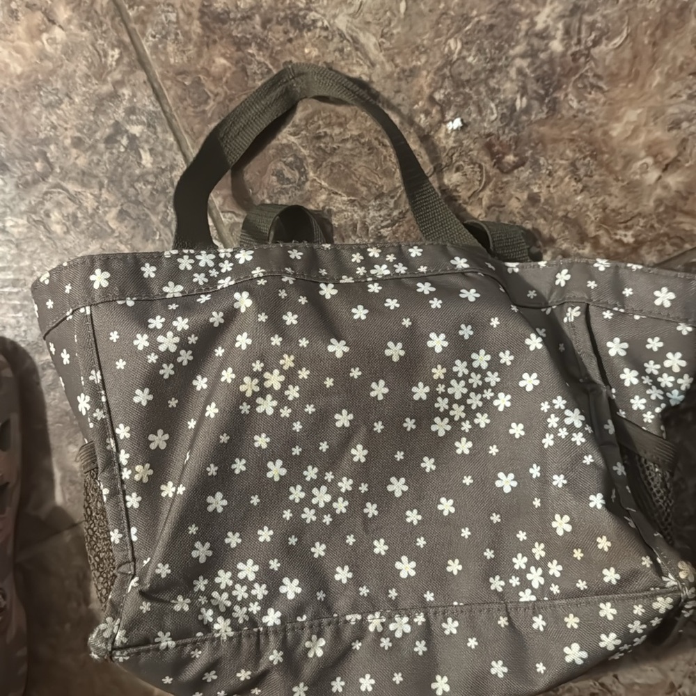 Thirty-One Brown Floral Tote Bag